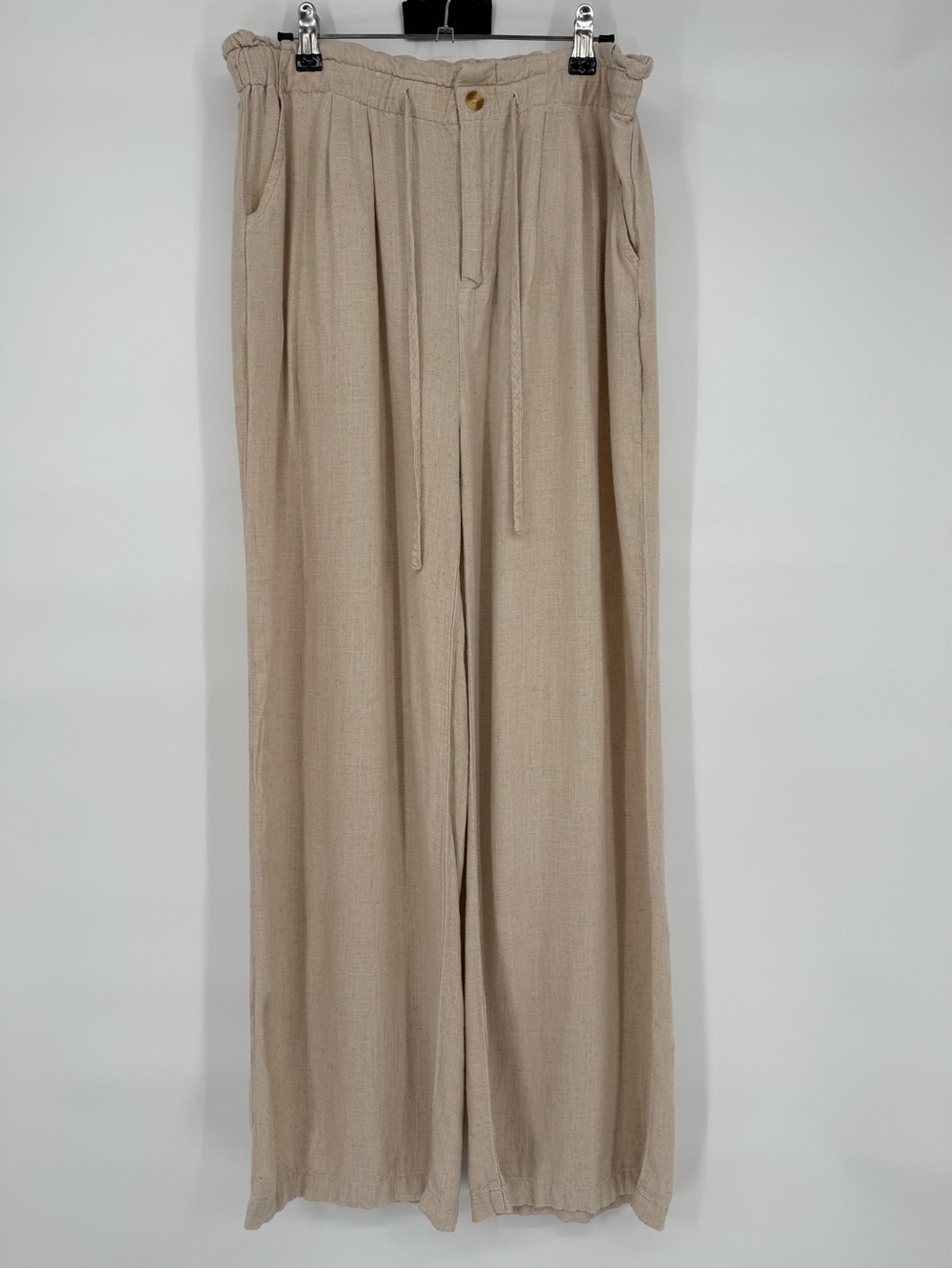 Thread &‎ Supply Linen Blend Wide Leg Paperbag Pants Coastal Grandmillennial XL